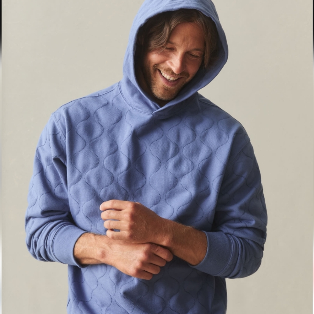 NEW American Giant Unisex Heavyweight Onion Stitch Pullover Coastal Fjord Blue L